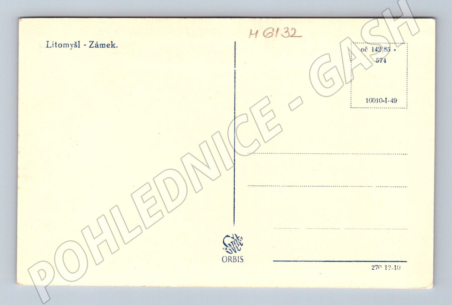 Pohlednice Litomyšl zámek Orbis čb (M6132)