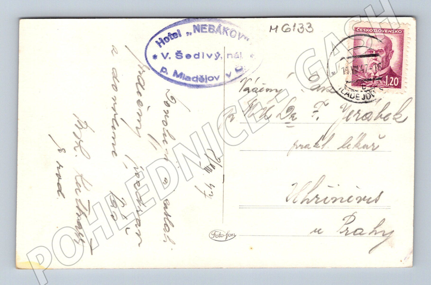 Pohlednice Trosky Český ráj černobílá Nebákov (M6133)