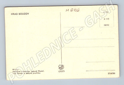 Pohlednice Hrad Bouzov černobílá nepoužitá (M6136)