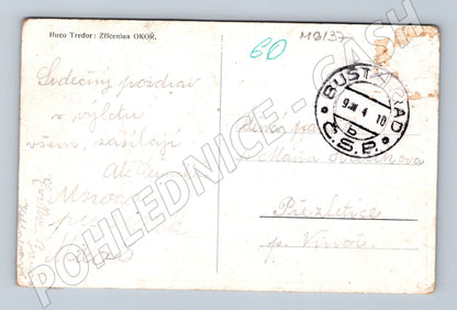 Pohlednice Okoř zřícenina umělecká malba 1910 (M6137)