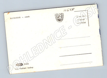 Pohlednice Ratibořice zámek černobílá (M6138)