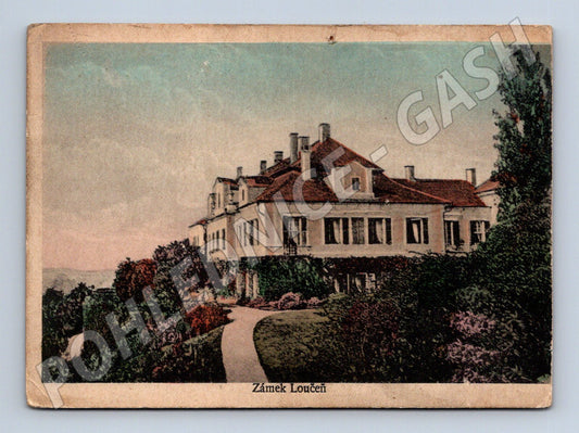 Pohlednice Loučeň zámek prošlá poštou (M6142)
