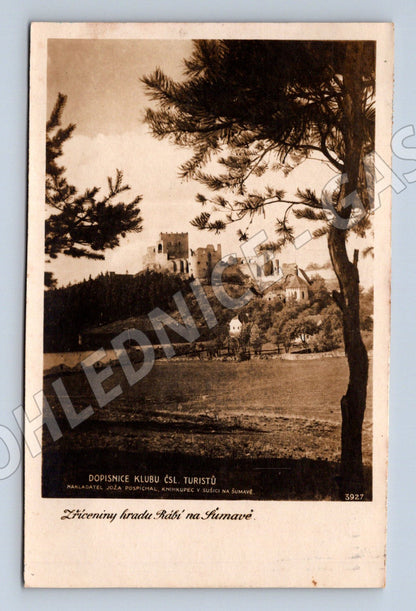 Pohlednice Hrad Rabí Šumava použitá (M6157)