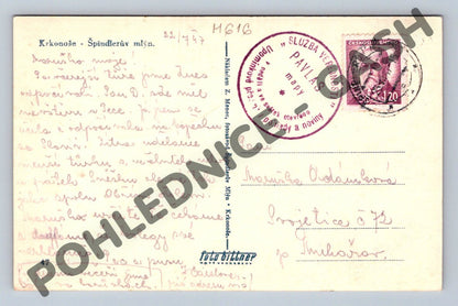 Pohlednice Krkonoše Špindlerův Mlýn 1947 (M616)