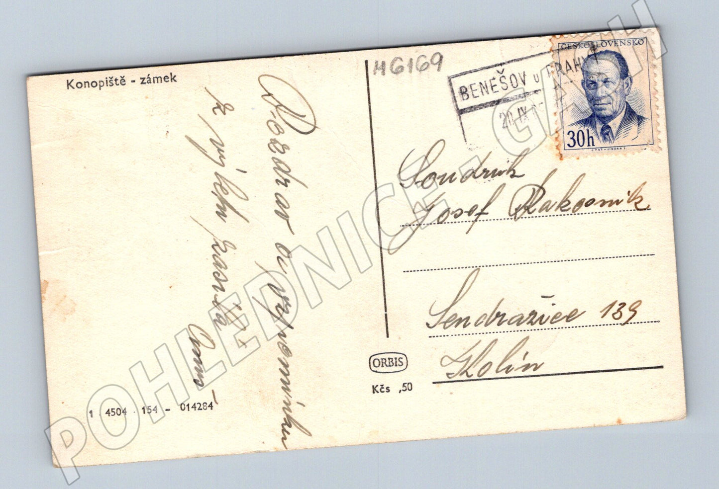 Pohlednice Konopiště zámek Orbis prošlá známka (M6169)
