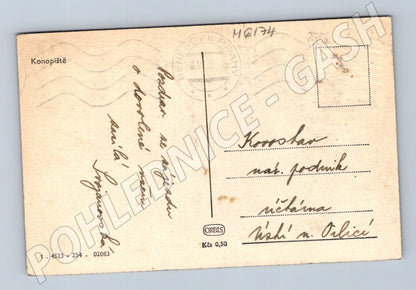 Pohlednice Konopiště Orbis čb razítko Benešov (M6174)