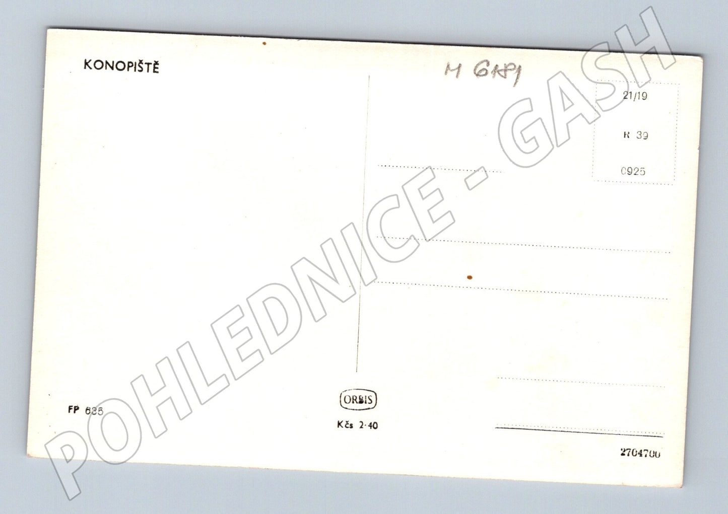 Pohlednice Konopiště zámek černobílá čistá (M6181)