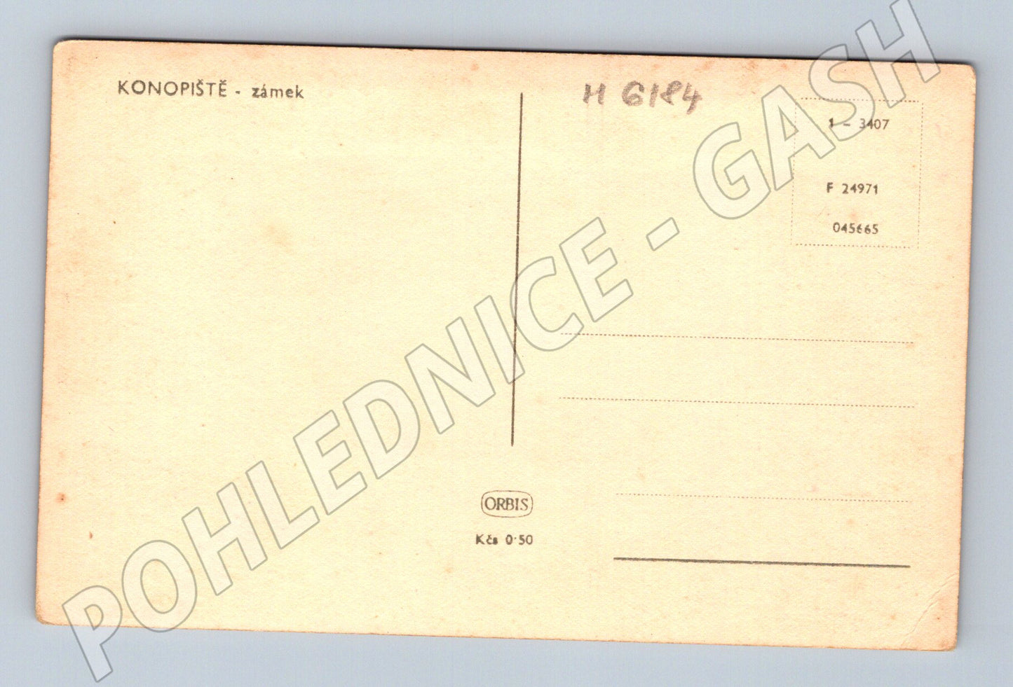 Pohlednice Zámek Konopiště Orbis čb nepoužitá (M6184)