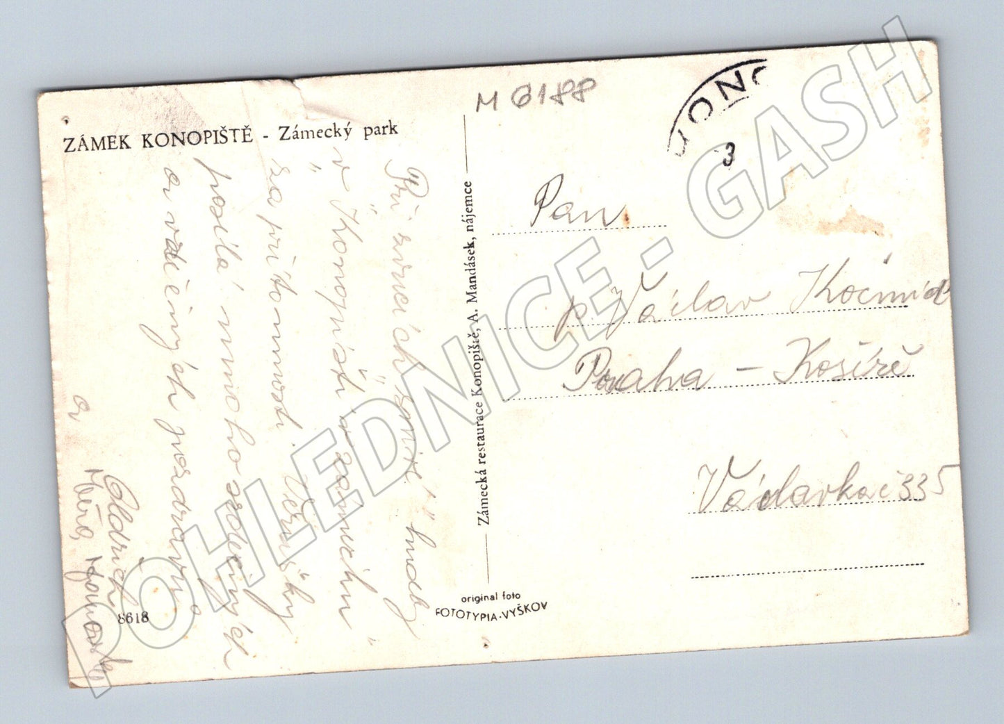 Pohlednice Konopiště zámecký park stará (M6188)