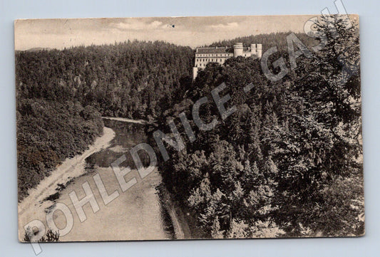 Pohlednice Orlík nad Vltavou zámek nad řekou (M6192)