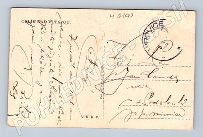 Pohlednice Orlík nad Vltavou zámek nad řekou (M6192)