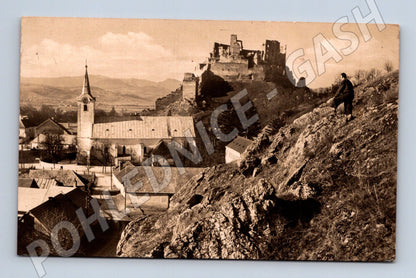 Pohlednice Beckov hrad a kostel Slovensko (M6195)