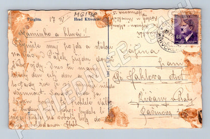 Pohlednice Křivoklát 1941 prošlá poštou (M6198)