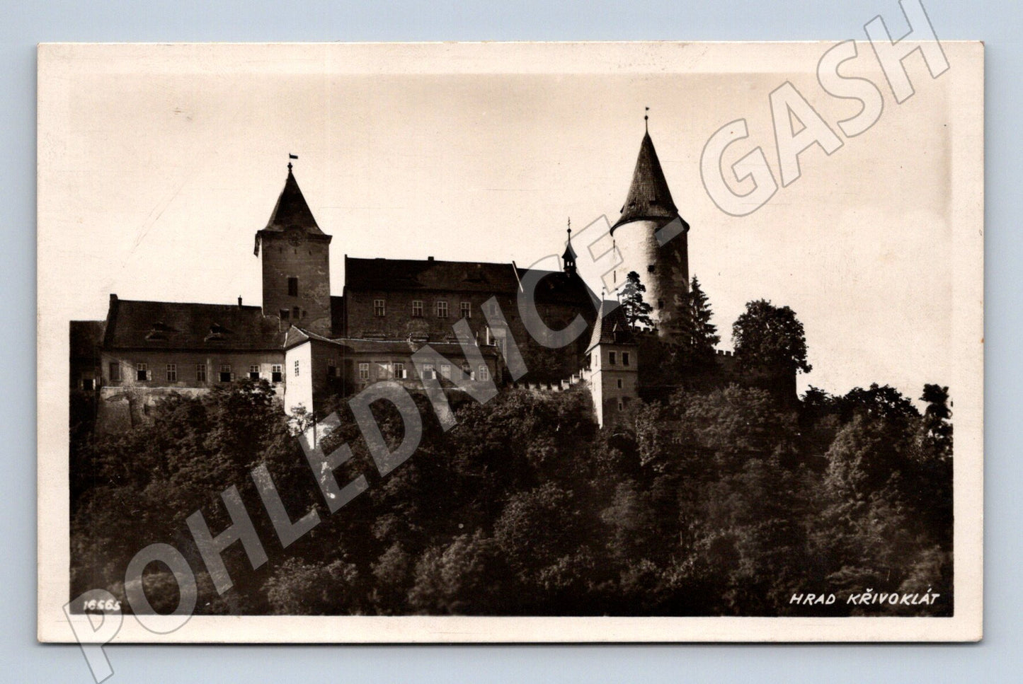Pohlednice Hrad Křivoklát černobílá neprošlá (M6199)