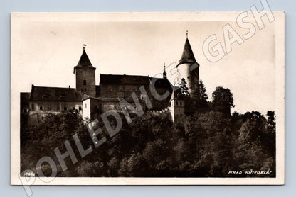 Pohlednice Hrad Křivoklát černobílá neprošlá (M6199)