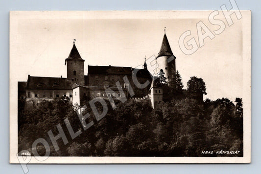 Pohlednice Hrad Křivoklát černobílá neprošlá (M6199)