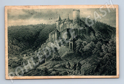 Pohlednice Hrad Křivoklát kresba prošlá (M6212)