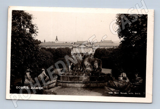 Pohlednice Dobříš zámek 1937 prošlá (M6214)