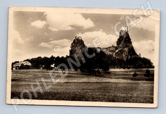 Pohlednice Český ráj hrad Trosky černobílá stará (M6216)