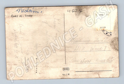 Pohlednice Český ráj hrad Trosky černobílá stará (M6216)