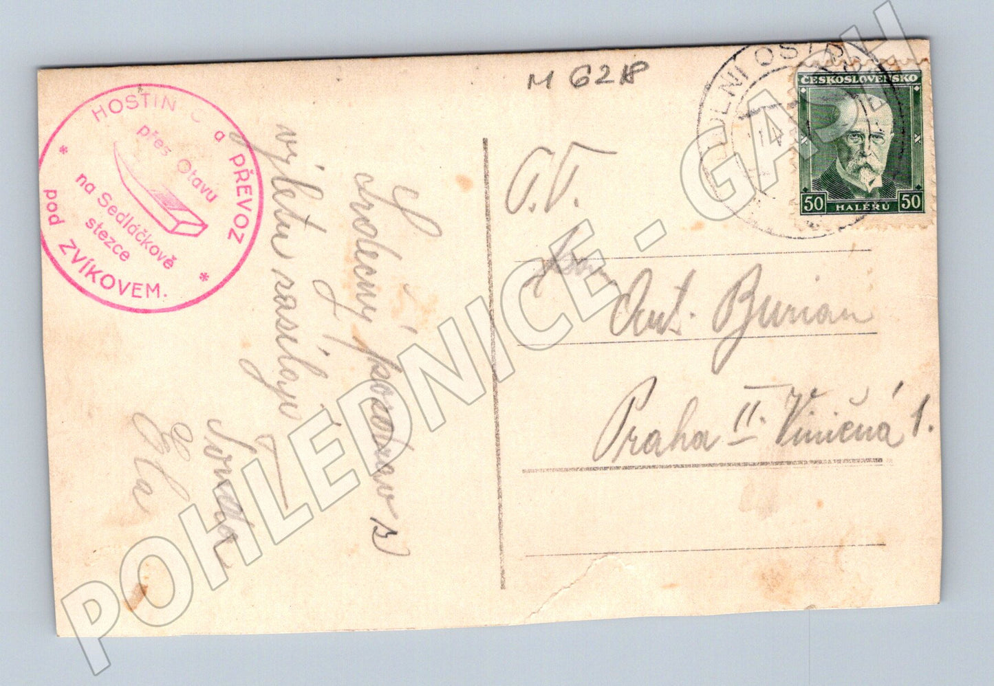 Pohlednice Hrad Zvíkov u Vltavy prošlá 1930 (M6218)