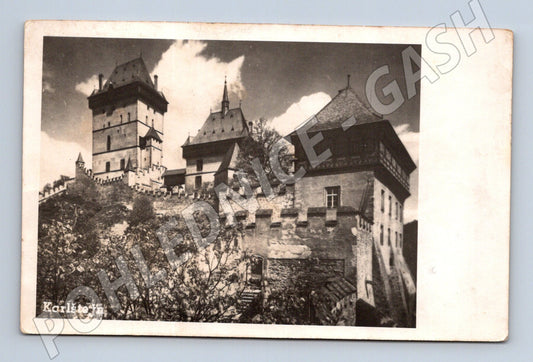 Pohlednice Karlštejn použitá 1952 černobílá (M6240)