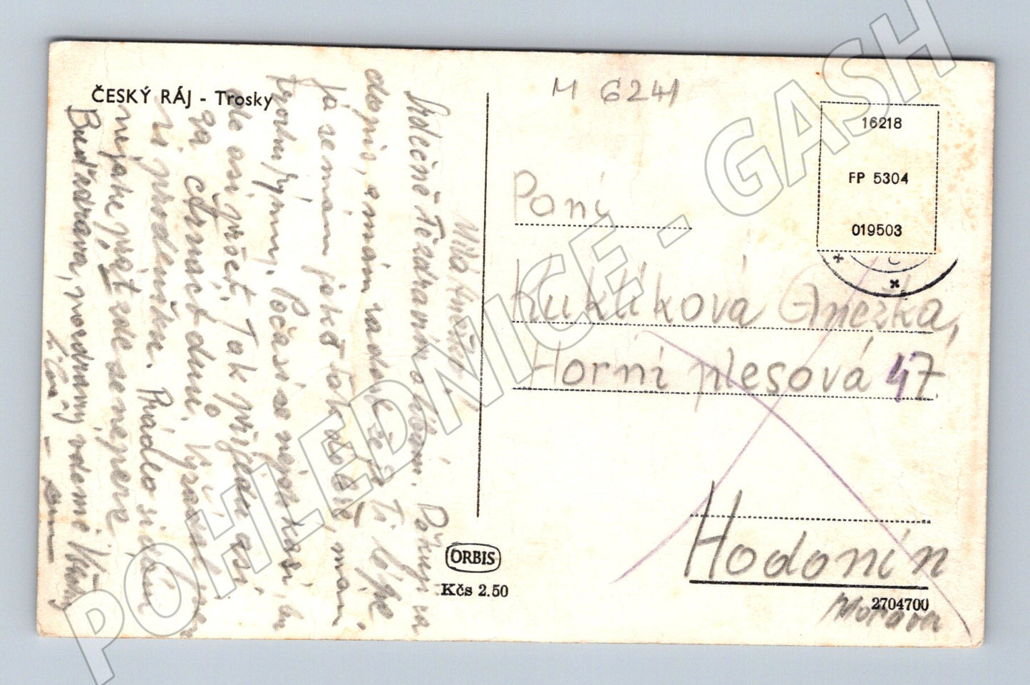 Pohlednice Český ráj hrad Trosky Orbis odeslaná (M6241)