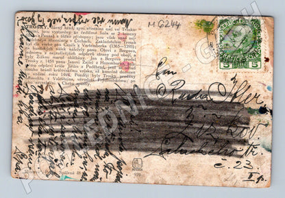 Pohlednice Trosky Český ráj ručně psaná RU (M6244)