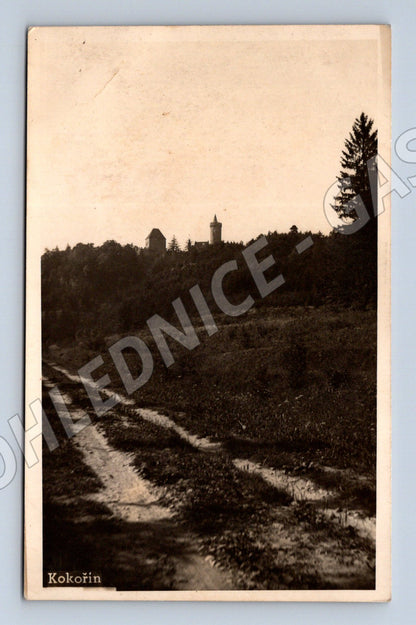 Pohlednice Hrad Kokořín černobílá fotografie (M6248)