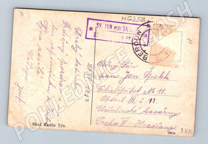 Pohlednice Karlštejn 1917 zaslaná stará (M6256)