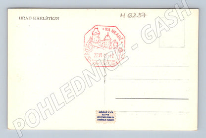 Pohlednice Karlštejn černobílá velmi dobrý stav (M6257)