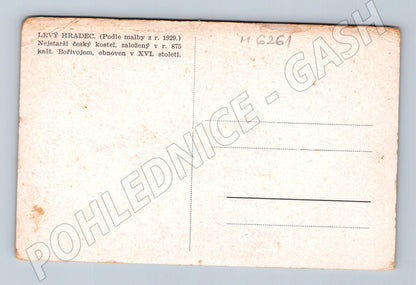 Pohlednice Levý Hradec nejstarší kostel 1929 (M6261)