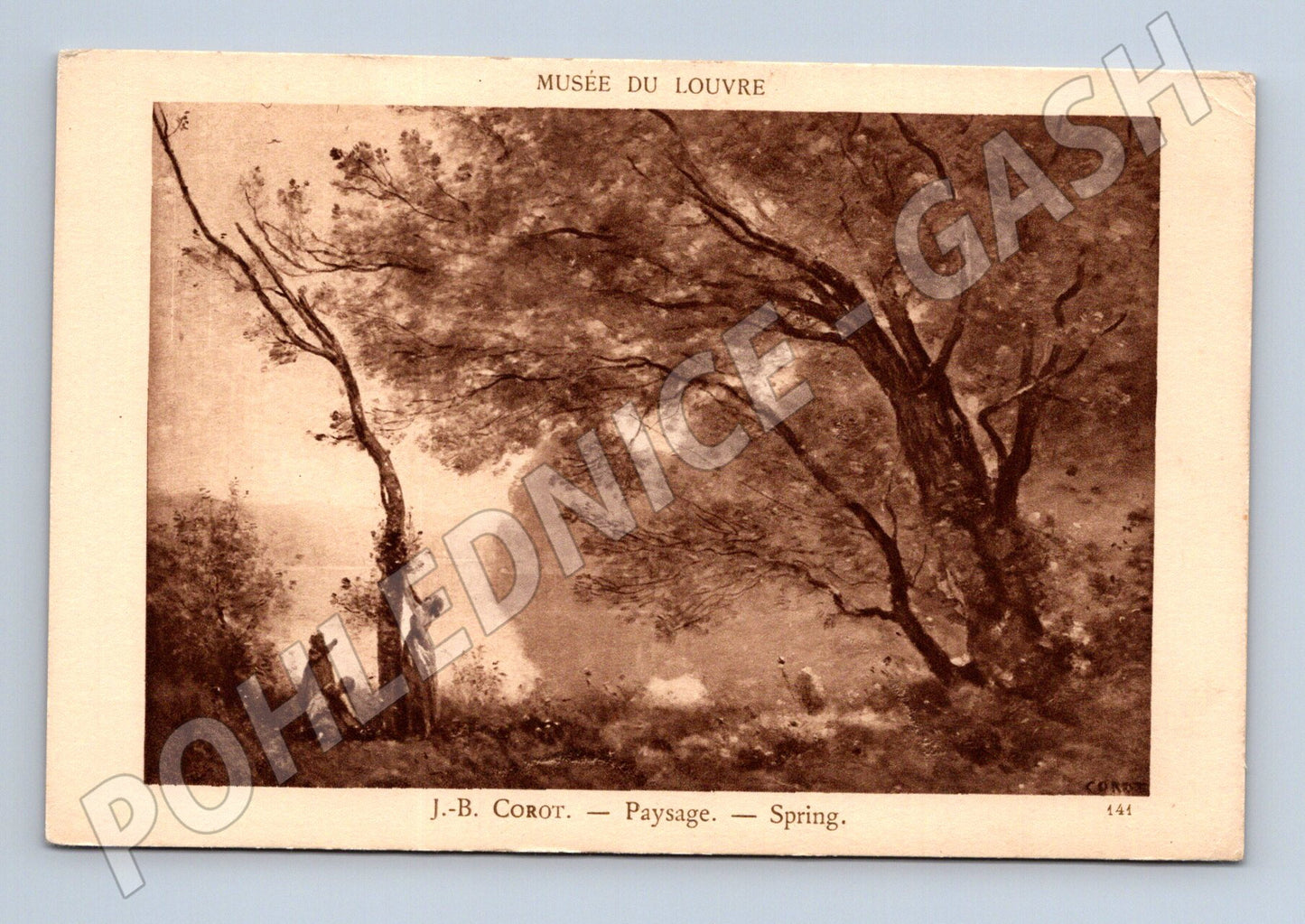 Pohlednice J. B. Corot Paysage jaro Louvre (M6270)
