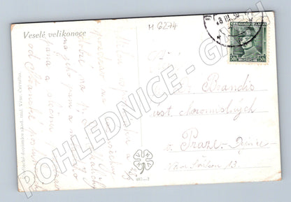 Pohlednice Vzkříšení Ježíše velikonoční ČSR (M6274)