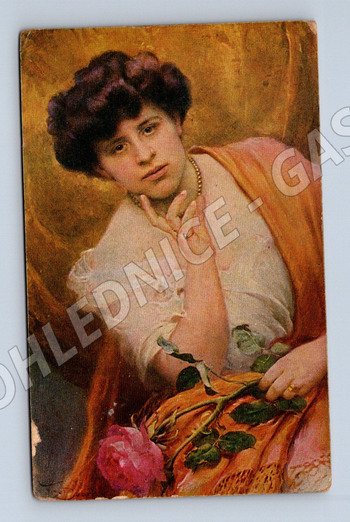 Pohlednice portrét ženy František Dvořák secese (M6279)