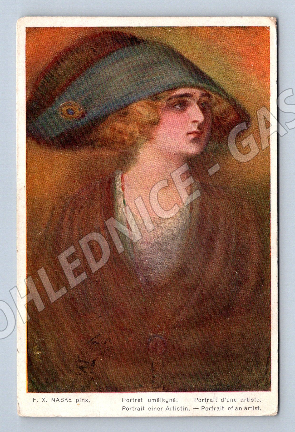 Pohlednice F. X. Naske Portrét umělkyně 1919 (M6283)