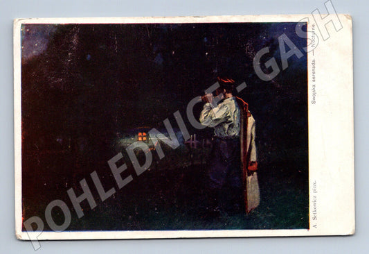 Pohlednice Swojska serenada Nocturne 1908 (M6286)