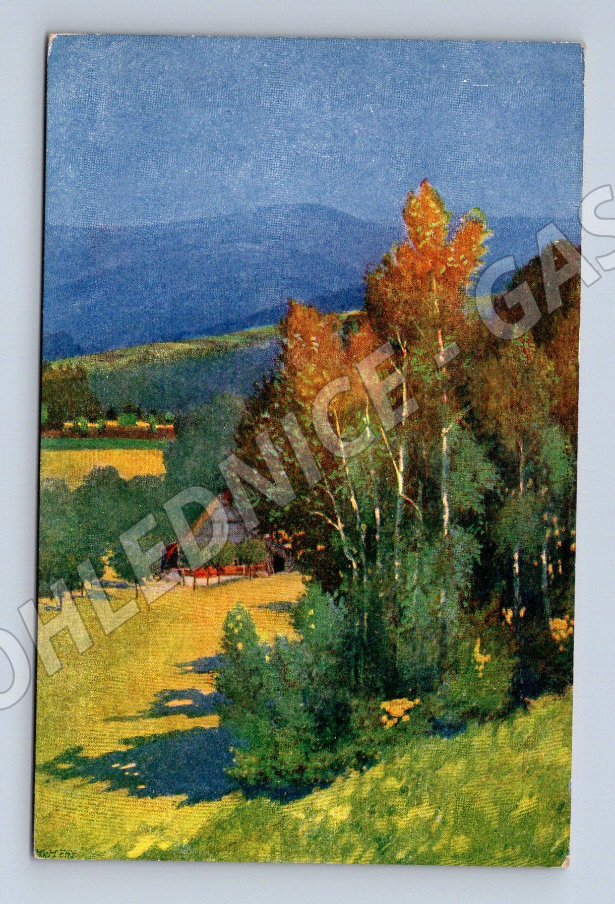 Pohlednice malovaná krajina PNF Praha (M6293)