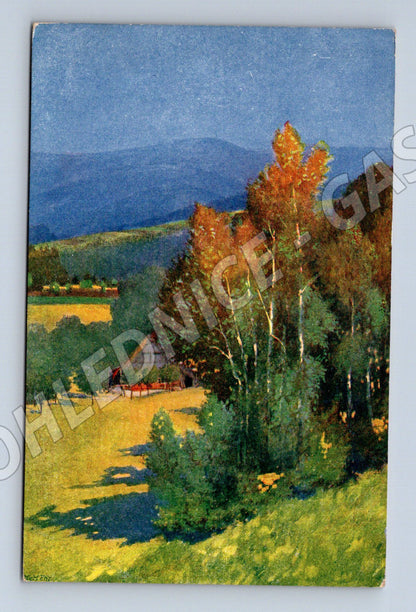 Pohlednice malovaná krajina PNF Praha (M6293)