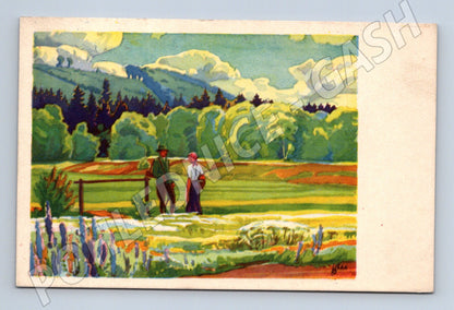 Pohlednice venkovská krajina idyla (M6298)