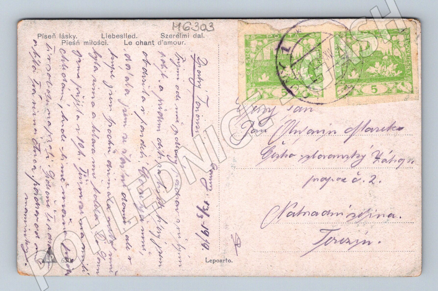 Pohlednice Píseň lásky 1919 (M6303)