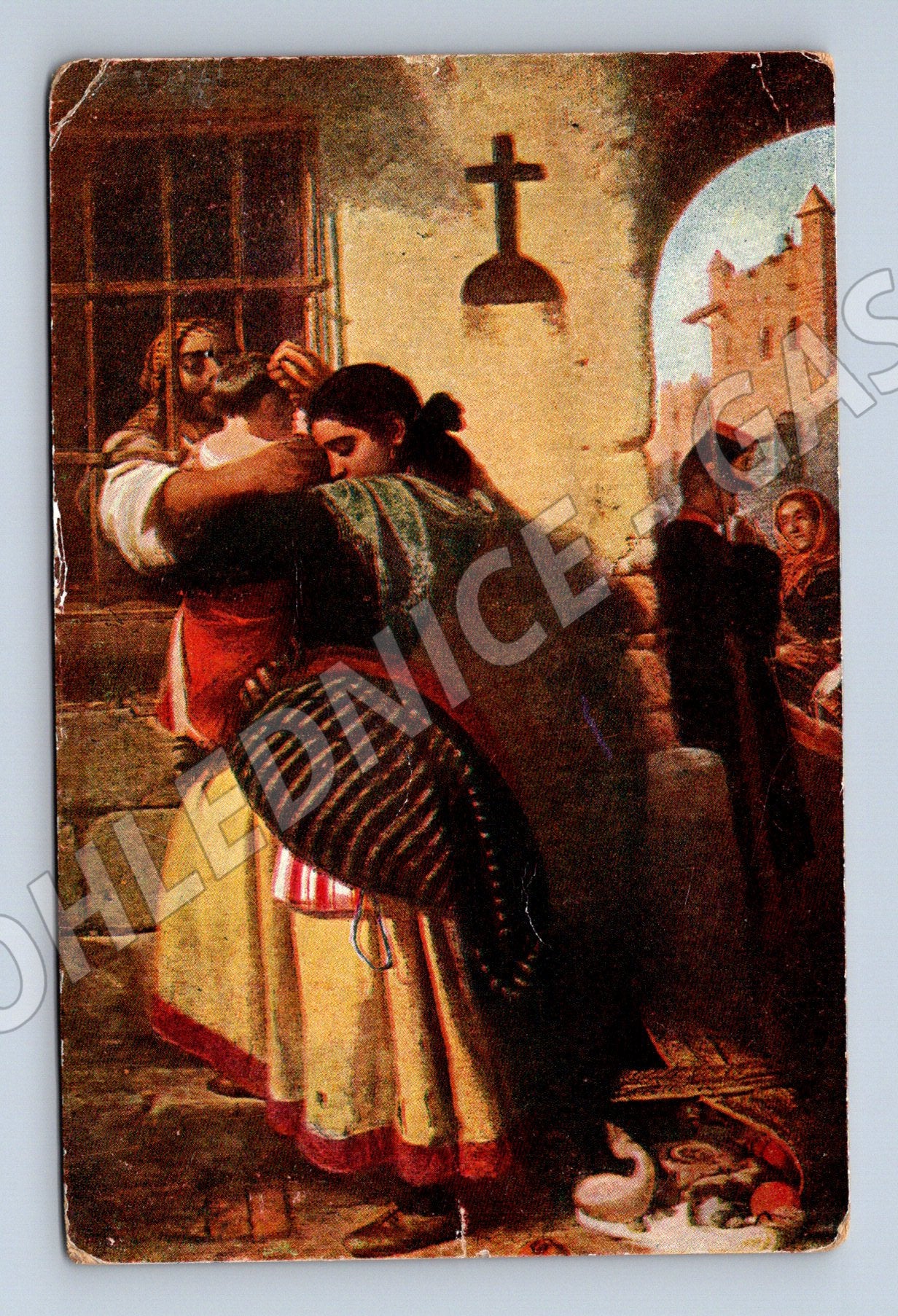 Pohlednice Otcův polibek etnografie (M6304)