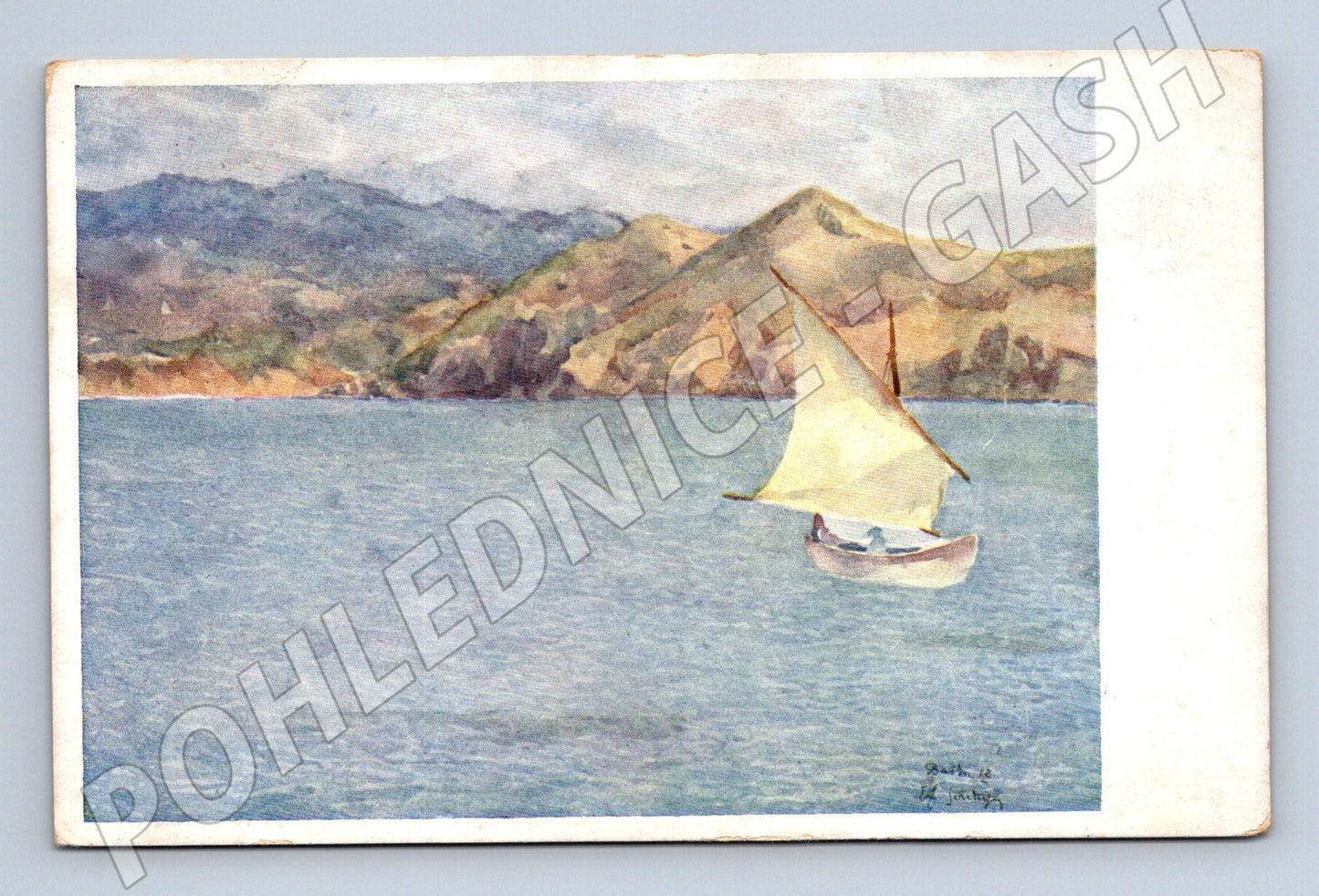 Pohlednice panorama Velebit akvarel Soukup (M6306)