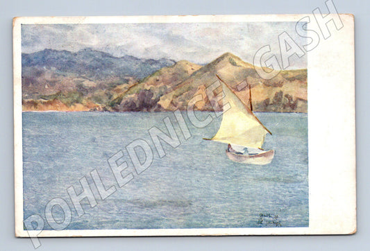 Pohlednice panorama Velebit akvarel Soukup (M6306)