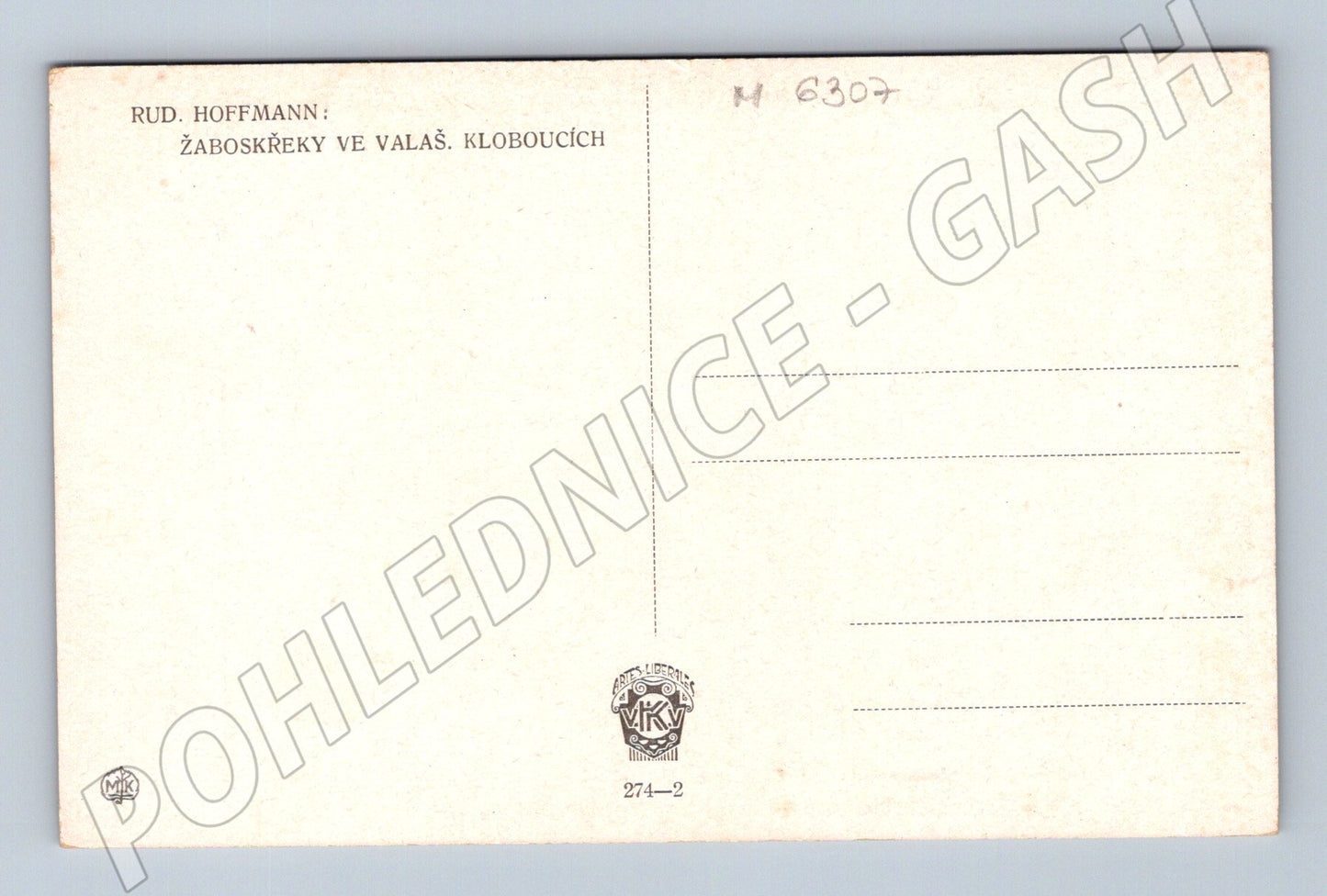 Pohlednice Valašské chalupy Hoffmann (M6307)