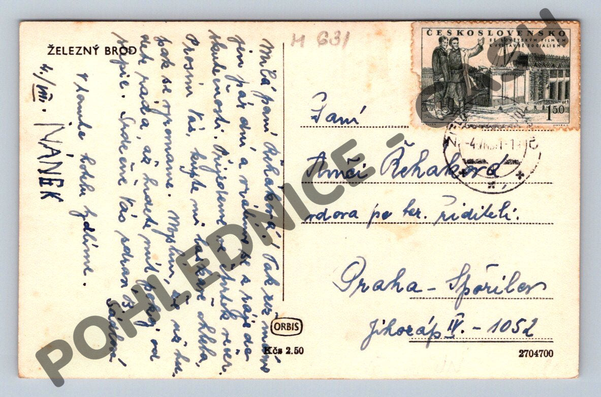 Pohlednice Železný Brod Cristal Palace 1950 (M631)