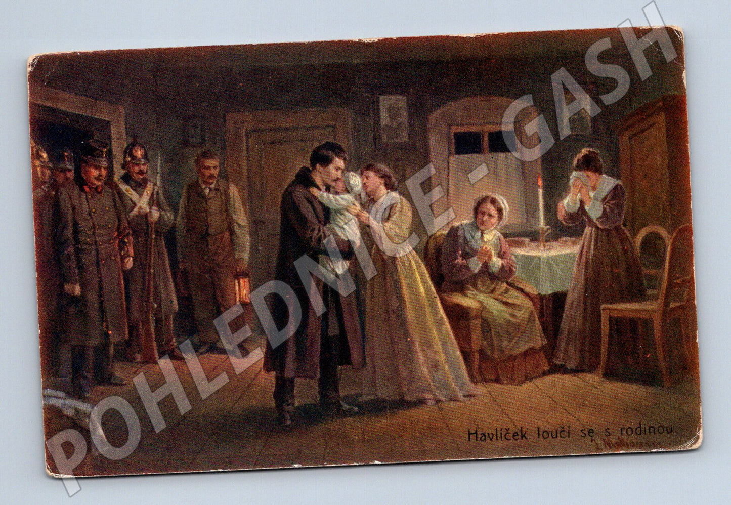 Pohlednice Havlíček loučení rodina malý formát (M6317)