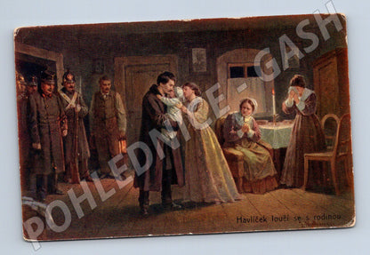 Pohlednice Havlíček loučení rodina malý formát (M6317)