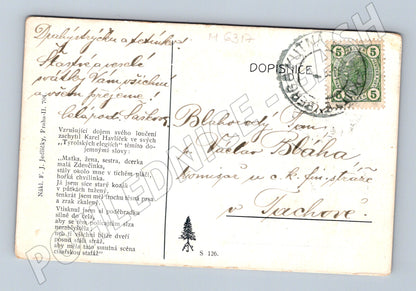 Pohlednice Havlíček loučení rodina malý formát (M6317)