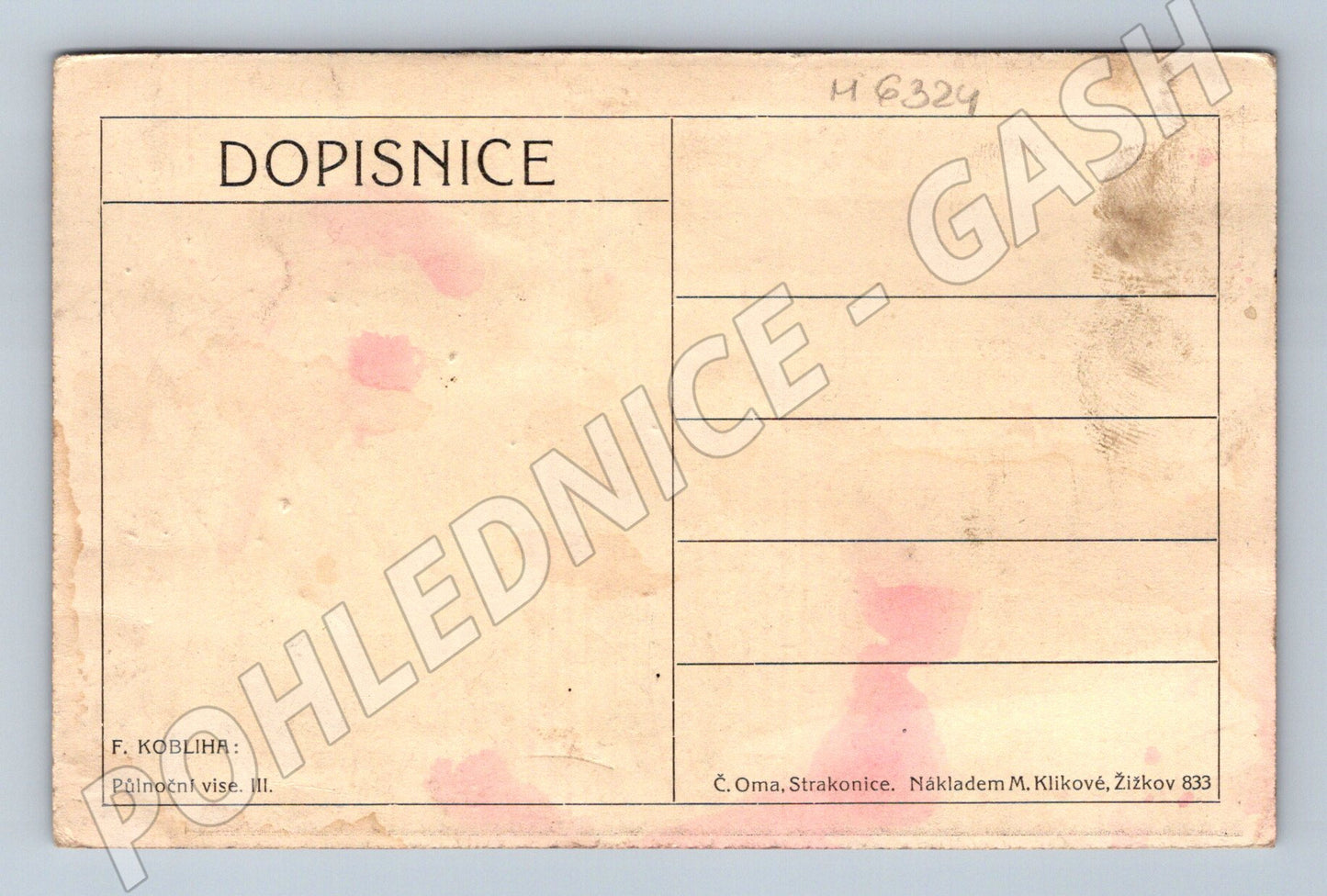 Pohlednice František Kobliha Půlnoční vise III (M6324)